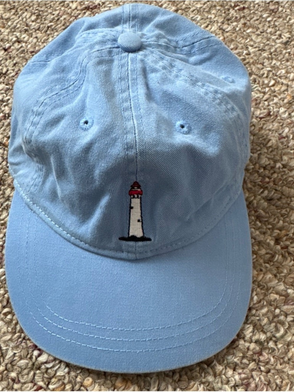 J. Crew Light Blue Baseball Cap with Embroidered Lighthouse